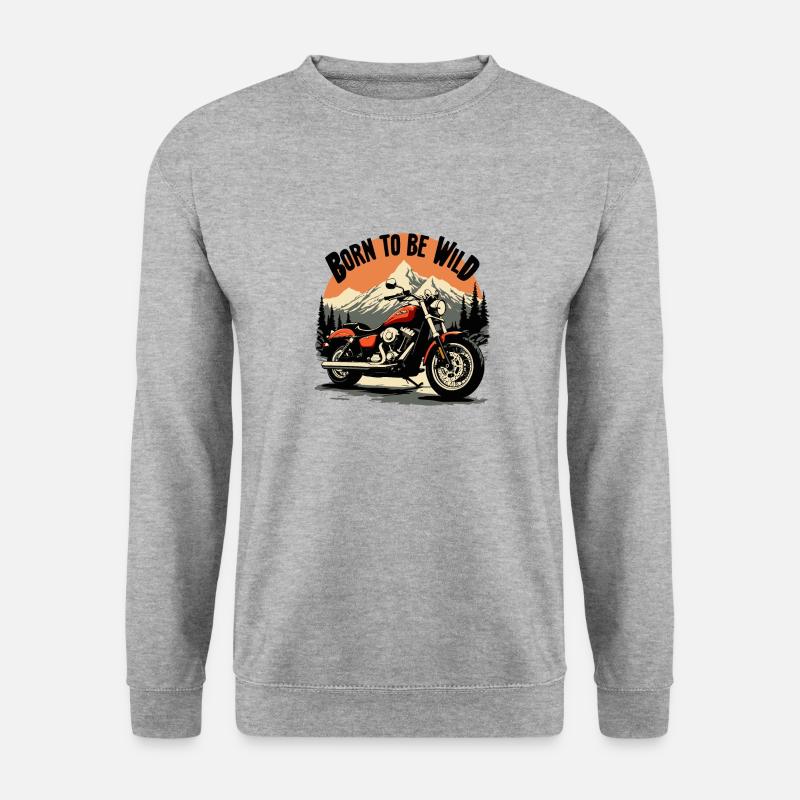 MOTORRAD WILD - Unisex Pullover - Weißgrau meliert