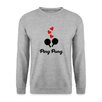 Table tennis ping-pong-love table tennis racket - Unisex Sweatshirt - salt & pepper - Front - Alina (178cm) & Michal (187cm)