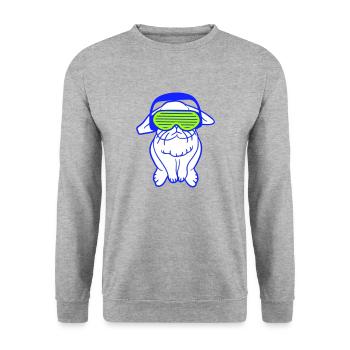Cute Cool DJ Bunny Rabbit Party Club Music Fun - Unisex Sweatshirt - salt & pepper - Front - Alina (178cm) & Michal (187cm)
