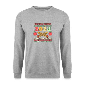 Parents Écolier École primaire Première classe Inscription - Sweat-shirt Unisexe - gris chiné - Devant - Alina (178cm) & Michal (187cm)