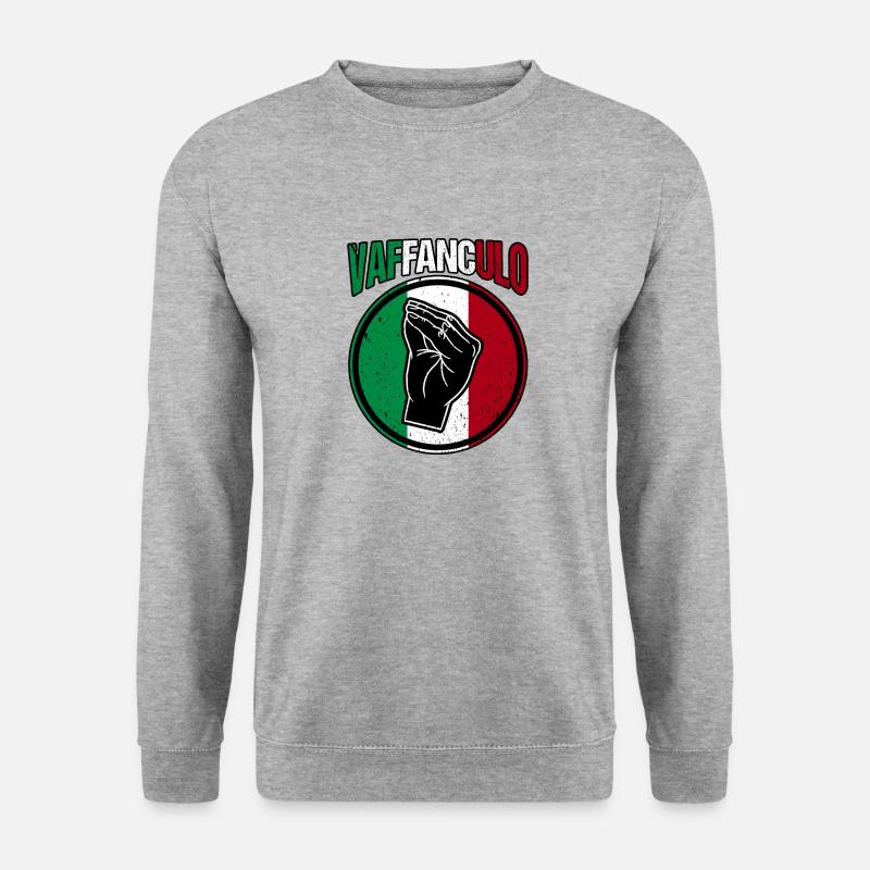 Italien Italiener Vaffanculo - Unisex Pullover - Weißgrau meliert