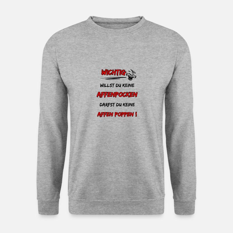 sarkastischer Affenpocken Spruch - Unisex Pullover - Weißgrau meliert