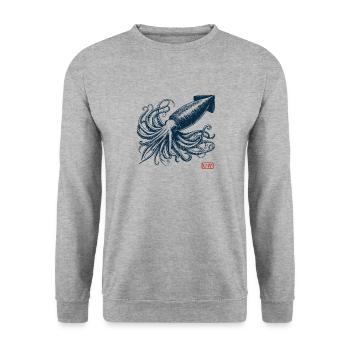 Calmar vintage rétro - Sweat-shirt Unisexe - gris chiné - Devant - Alina (178cm) & Michal (187cm)