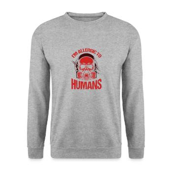 Je suis allergique aux humains - Sweat-shirt Unisexe - gris chiné - Devant - Alina (178cm) & Michal (187cm)