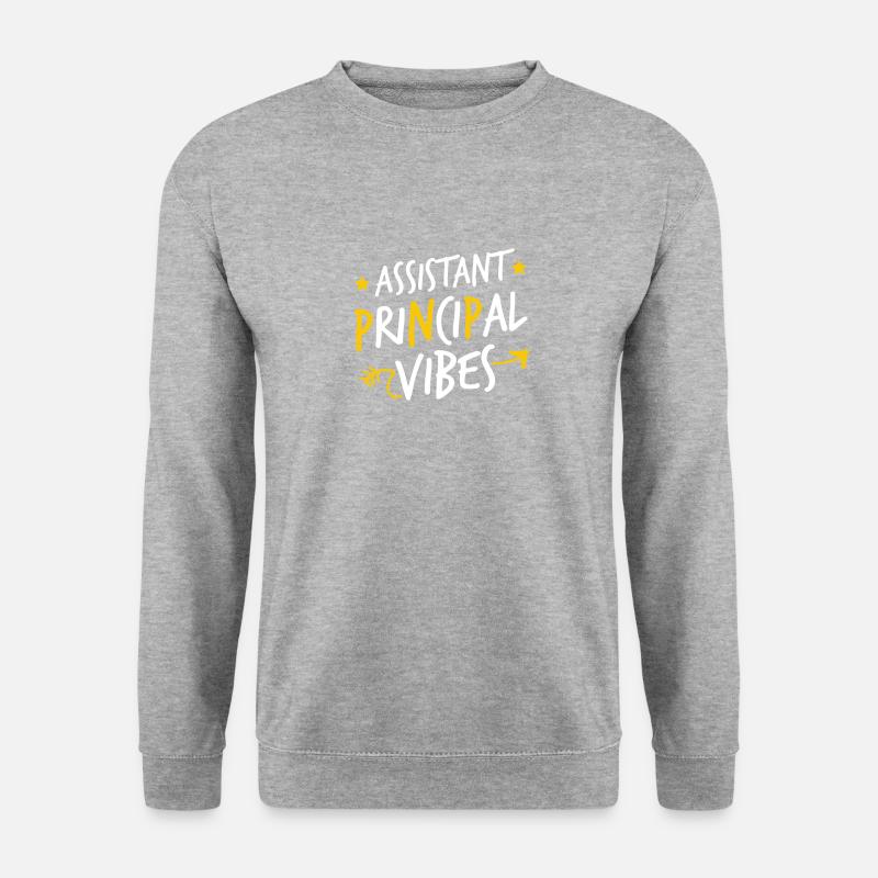 Hauptassistent Vibes - Unisex Pullover - Weißgrau meliert