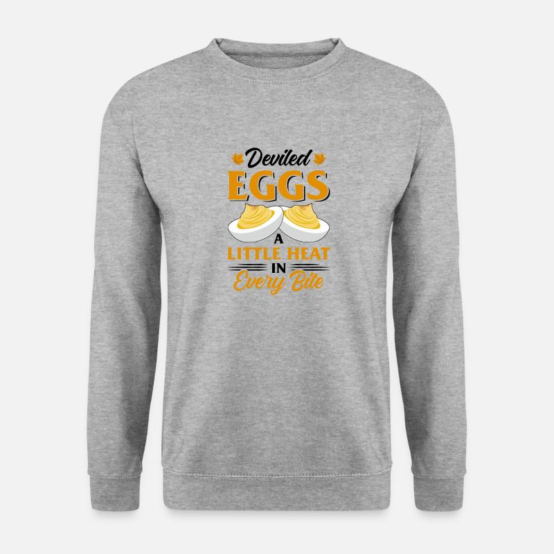 Teufelsei Spruch - Unisex Pullover - Weißgrau meliert