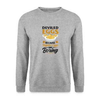 Devil's Egg Spell - Unisex Sweatshirt - salt & pepper - Front - Alina (178cm) & Michal (187cm)