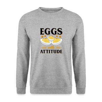 Devil's Egg Spell - Unisex Sweatshirt - salt & pepper - Front - Alina (178cm) & Michal (187cm)