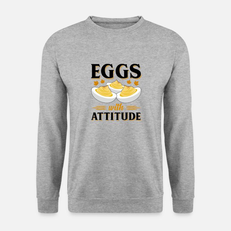 Teufelsei Spruch - Unisex Pullover - Weißgrau meliert