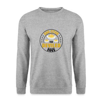 Devil's Egg Spell - Unisex Sweatshirt - salt & pepper - Front - Alina (178cm) & Michal (187cm)