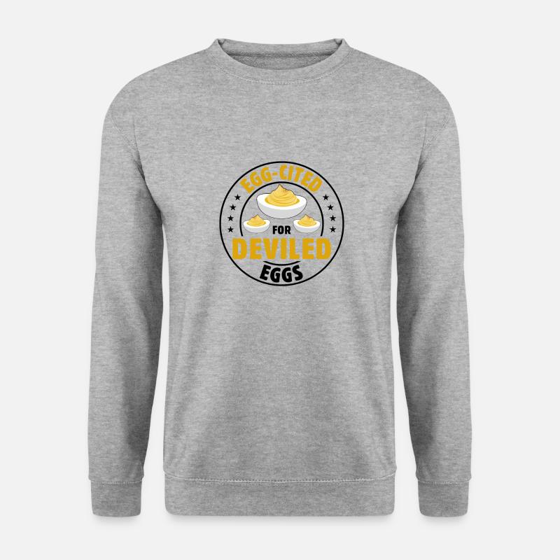 Teufelsei Spruch - Unisex Pullover - Weißgrau meliert