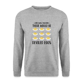 Devil's Egg Spell - Unisex Sweatshirt - salt & pepper - Front - Alina (178cm) & Michal (187cm)