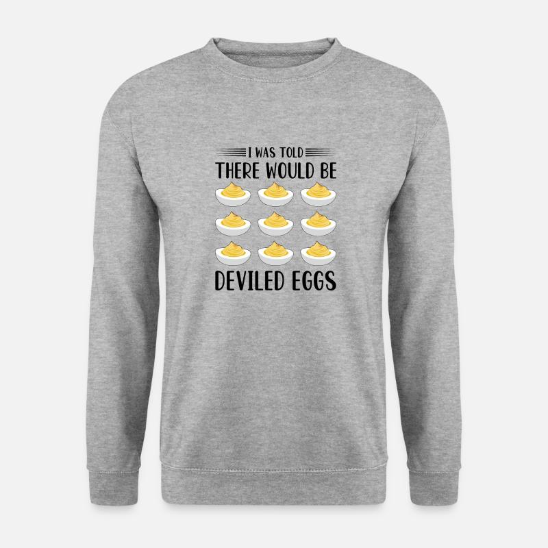 Teufelsei Spruch - Unisex Pullover - Weißgrau meliert