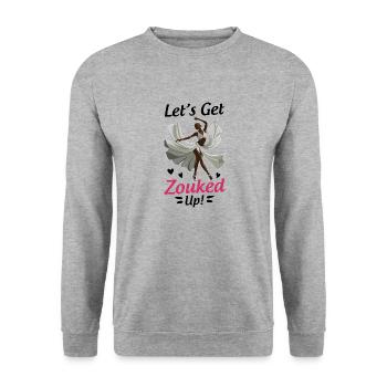 Witziger Zouk Tänzer Spruch - Unisex Pullover - Weißgrau meliert - Vorne - Alina (178cm) & Michal (187cm)