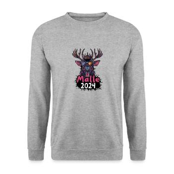 Malle 2024 Hirsch - Unisex Sweatshirt - salt & pepper - Front - Alina (178cm) & Michal (187cm)