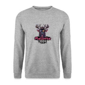 Mallorca 2024 Deer - Unisex Sweatshirt - salt & pepper - Front - Alina (178cm) & Michal (187cm)