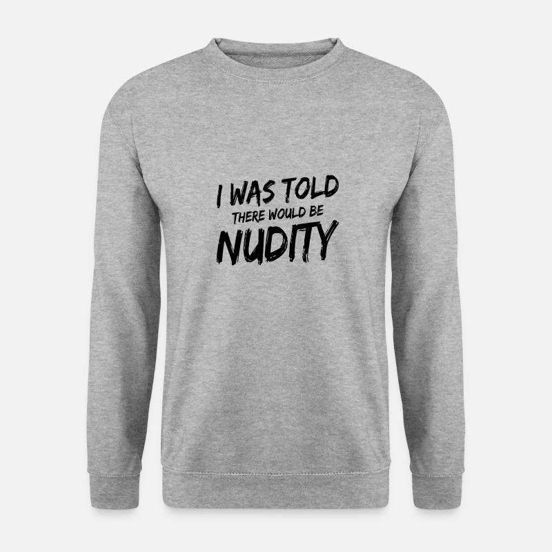 Nudismus Spruch - Unisex Pullover - Weißgrau meliert