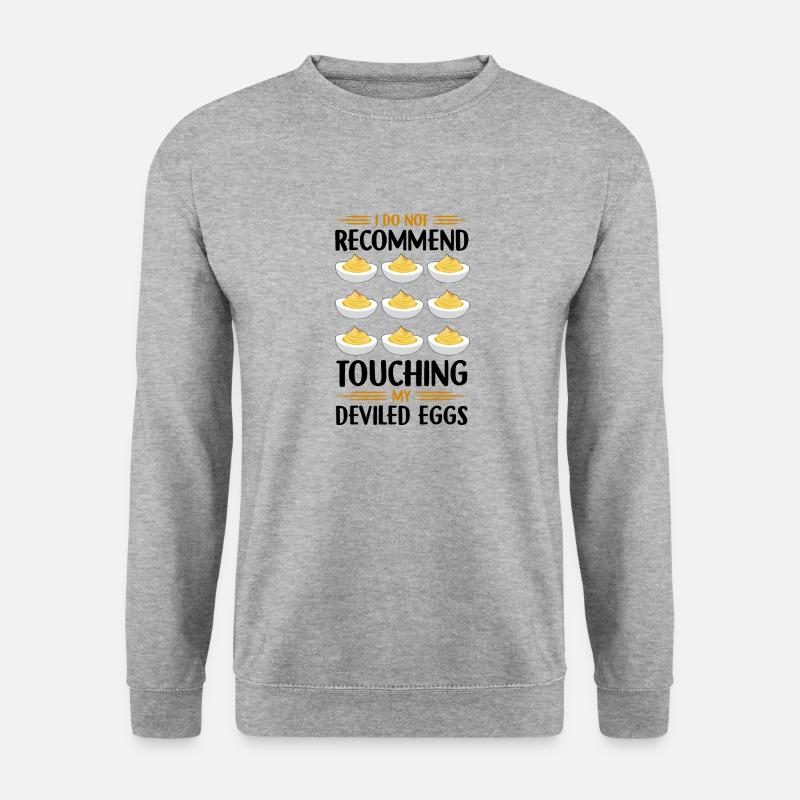 Teufelsei Spruch - Unisex Pullover - Weißgrau meliert