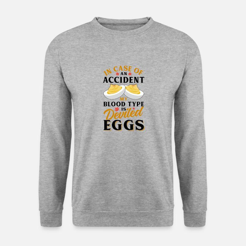 Teufelsei Spruch - Unisex Pullover - Weißgrau meliert