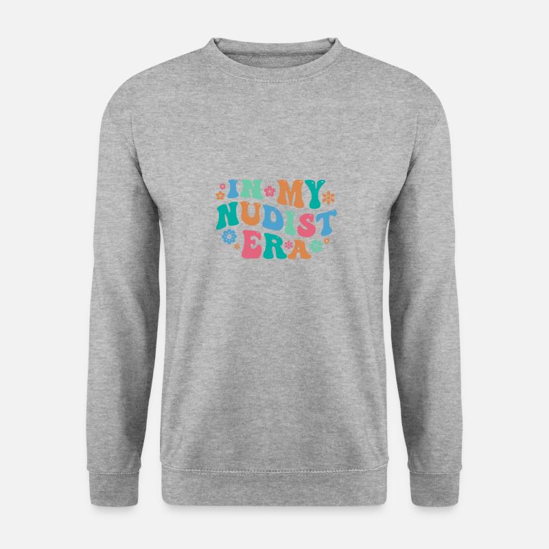 Nudismus Spruch - Unisex Pullover - Weißgrau meliert