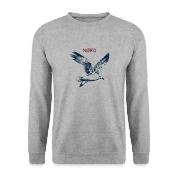 North Seagull - Unisex Sweatshirt - salt & pepper - Front - Alina (178cm) & Michal (187cm)