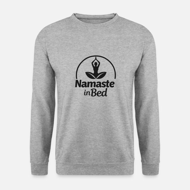 NAMASTE IM BETT - Unisex Pullover - Weißgrau meliert