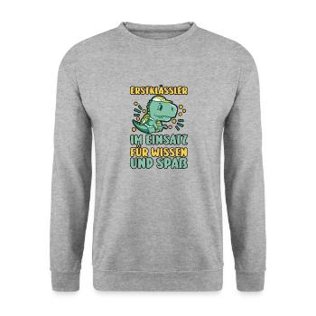 Daycare Leavers Back to School School Child Enrollment - Unisex Sweatshirt - salt & pepper - Front - Alina (178cm) & Michal (187cm)