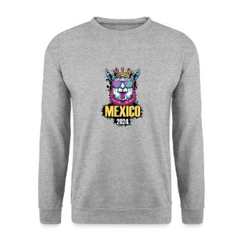 Mexique 2024 Vacances de fête de l’alpaga - Sweat-shirt Unisexe - gris chiné - Devant - Alina (178cm) & Michal (187cm)