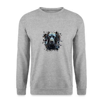 Portrait de chien labrador - Sweat-shirt Unisexe - gris chiné - Devant - Alina (178cm) & Michal (187cm)