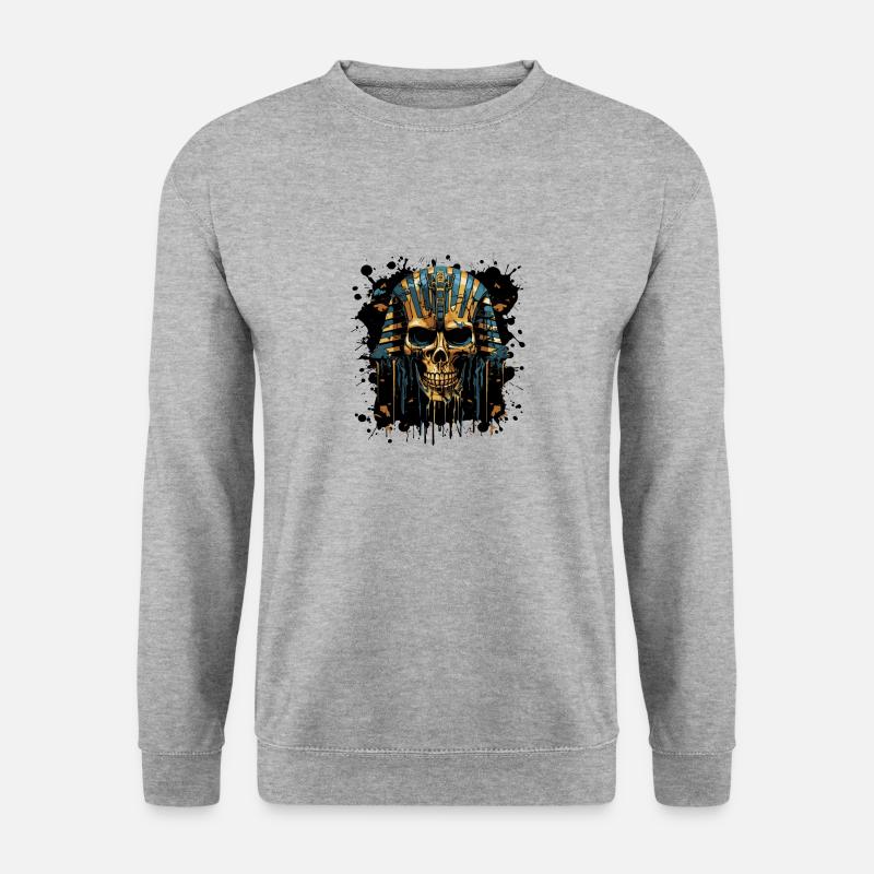 Pharao Totenkopf - Unisex Pullover - Weißgrau meliert