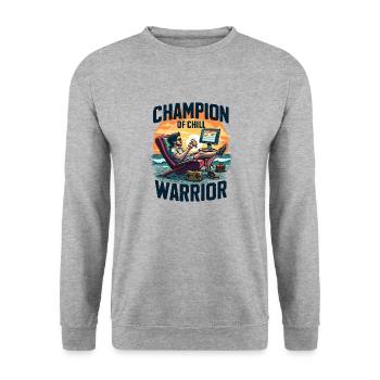 CHAMPION VON CHILL WARRIOR - Unisex Pullover - Weißgrau meliert - Vorne - Alina (178cm) & Michal (187cm)