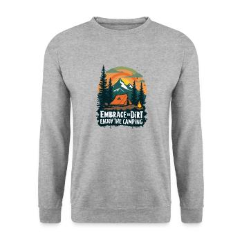 LA VIE EN CAMPING - Sweat-shirt Unisexe - gris chiné - Devant - Alina (178cm) & Michal (187cm)