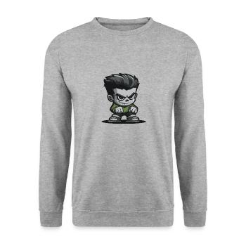 Zombie Halloween Comic - Unisex Pullover - Weißgrau meliert - Vorne - Alina (178cm) & Michal (187cm)
