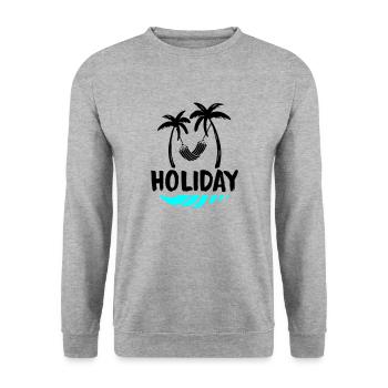 palms relax holiday - Unisex Pullover - Weißgrau meliert - Vorne - Alina (178cm) & Michal (187cm)