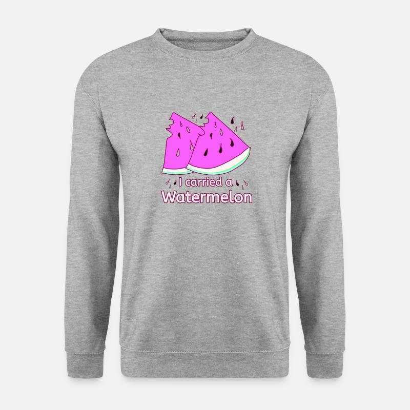 I carried a Watermelon - Unisex Pullover - Weißgrau meliert