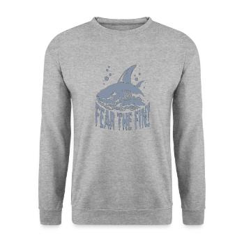 REQUIN, PEUR DE L’AILERON - Sweat-shirt Unisexe - gris chiné - Devant - Alina (178cm) & Michal (187cm)