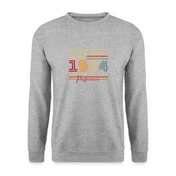 Légende depuis 1984 Cadeau d’anniversaire - Sweat-shirt Unisexe - gris chiné - Devant - Alina (178cm) & Michal (187cm)