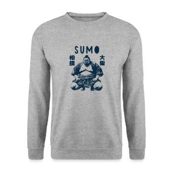 Sumo Wrestler - Unisex Sweatshirt - salt & pepper - Front - Alina (178cm) & Michal (187cm)