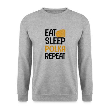 Funny Polka Saying - Unisex Sweatshirt - salt & pepper - Front - Alina (178cm) & Michal (187cm)