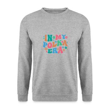 Funny Polka Saying - Unisex Sweatshirt - salt & pepper - Front - Alina (178cm) & Michal (187cm)