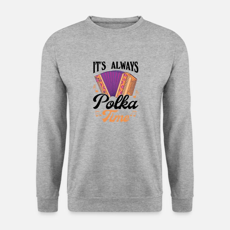 Witziger Polka Spruch - Unisex Pullover - Weißgrau meliert