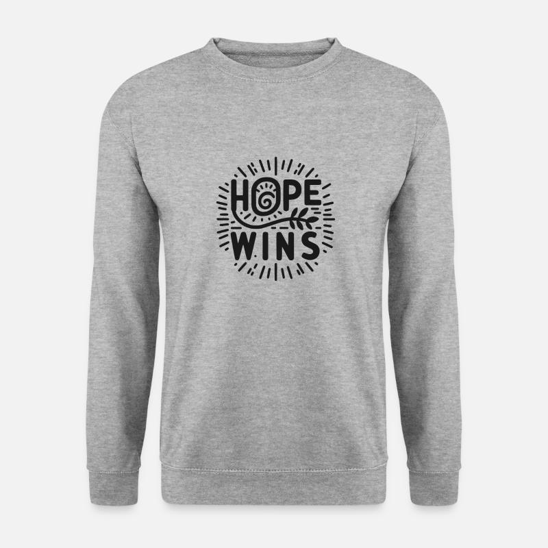 Die Hoffnung gewinnt - Unisex Pullover - Weißgrau meliert