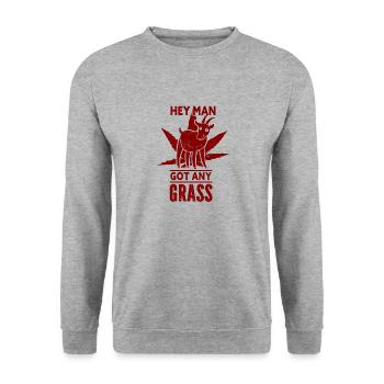 Ziege - Bock - Geiß - Bauernhof - Zoo - Urlaub - Unisex Pullover - Weißgrau meliert - Vorne - Alina (178cm) & Michal (187cm)