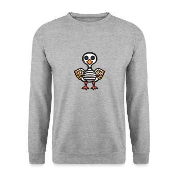 Gans Halloween Comic Lustig - Unisex Pullover - Weißgrau meliert - Vorne - Alina (178cm) & Michal (187cm)
