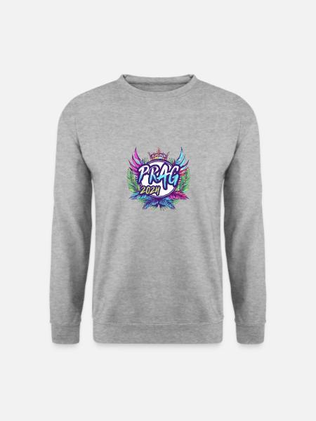 Prag 2024 Bunt - Unisex Pullover - Weißgrau meliert