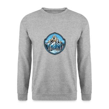 Mountains 8 - Unisex Sweatshirt - salt & pepper - Front - Alina (178cm) & Michal (187cm)