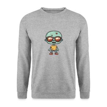 Zombie Halloween Cool - Sweat-shirt Unisexe - gris chiné - Devant - Alina (178cm) & Michal (187cm)