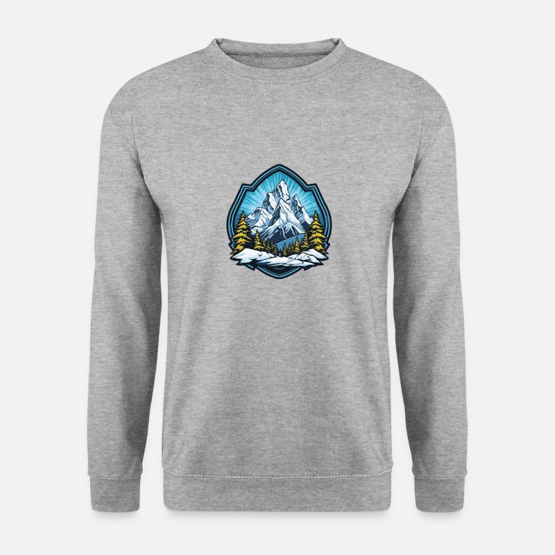 Berge Mountains Landschaft - Unisex Pullover - Weißgrau meliert