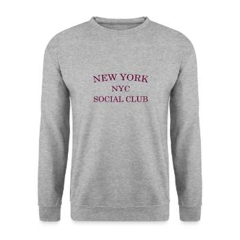 New York NYC Social Club - Unisex Pullover - Weißgrau meliert - Vorne - Alina (178cm) & Michal (187cm)