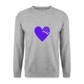 Herz Design Liebe und Tanzen von Gregor Jell - Unisex Pullover - Weißgrau meliert - Vorne - Alina (178cm) & Michal (187cm)